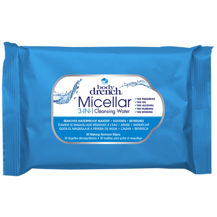 BODY DRENCH MICELLAR 3-IN-1 CLEANSING WATER WIPES  QTY 30