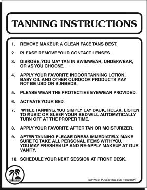Tanning Instructions